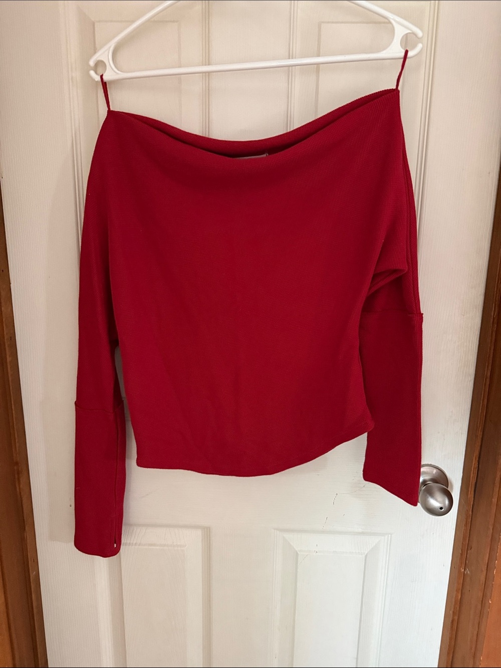 We The Free Red Off-Shoulder Long-Sleeve Women’s Top